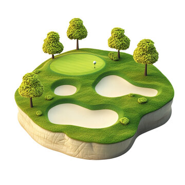 Isolated Golf Course Island: A Miniature Golf Paradise