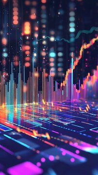 Abstract visuals of financial trends in vivid colors