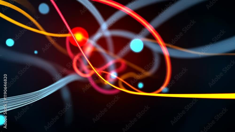 Aufkleber dynamic flowing light trails and colorful abstract movement in high definition
