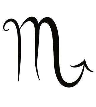 zodiac sign scorpio minimalist black symbol handrawn