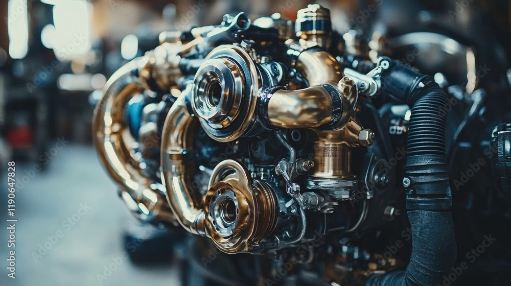 Poster advanced vehicle components such as turbochargers and high-performance exhaust systems for racing ca