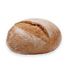 Round baked bun isolated on a cut out PNG transparent background