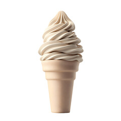 Tempting Vanilla Soft Serve Ice Cream Cone Swirled to Perfection for Summertime Delight and Culinary Indulgence