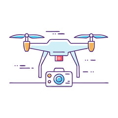 drone with camera vector icon, drone with camera vector illustration - simple illustration of drone with camera, perfect for logos drone with camera 