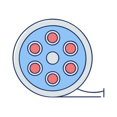 film reel vector icon, film reel vector illustration - simple illustration of film reel, perfect for logos film reel 