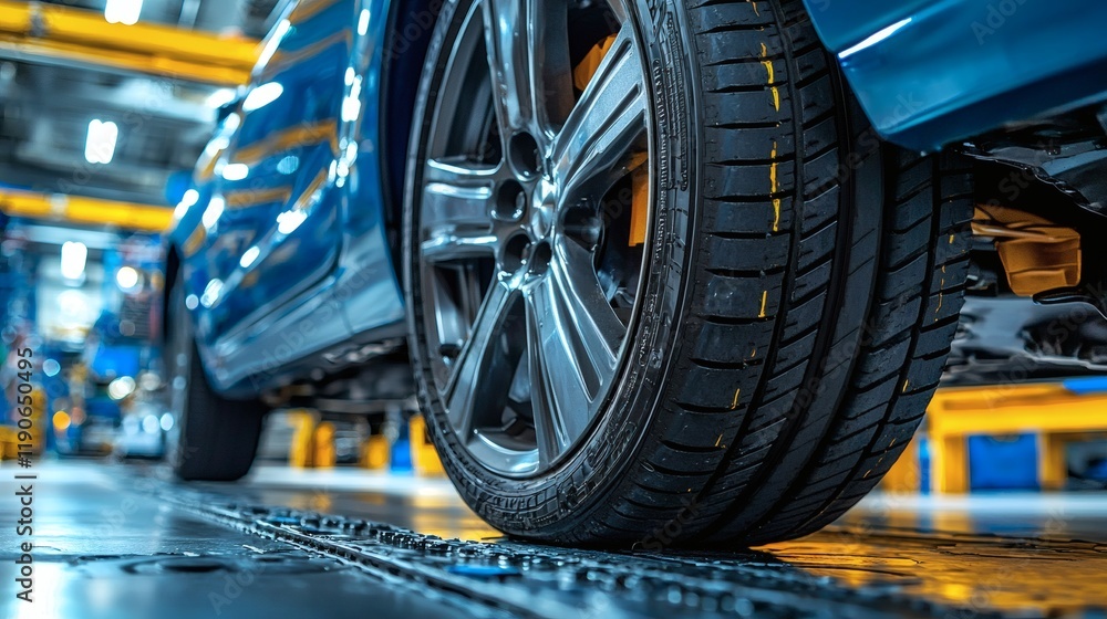 Poster Automotive technology highlighted with regenerative braking systems and their components in an educational setup Stock Photo with side copy space