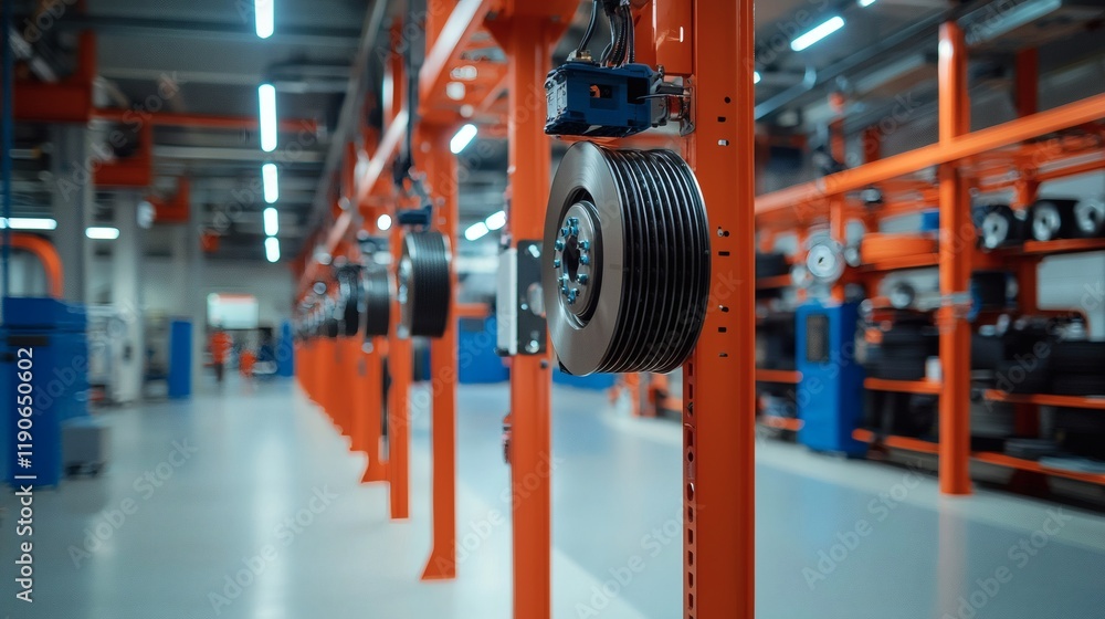 Poster automotive technology highlighted with regenerative braking systems and their components in an educa