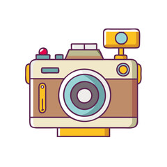 vintage film camera vector icon, vintage film camera vector illustration - simple illustration of vintage film camera, perfect for logos vintage film camera 