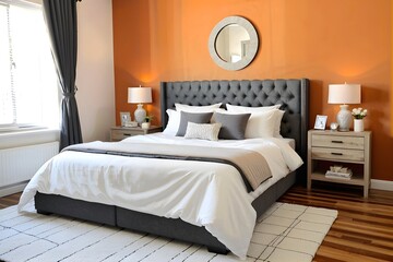 Stylish interior of comfortable bedroom