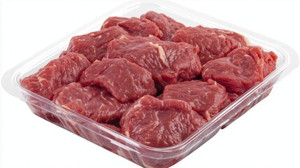 High-resolution display of packed meat on a crisp white background emphasizing clarity and freshness for culinary enthusiasts and chefs alike