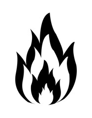 illustration of white and black fire icon