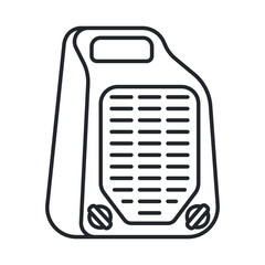 Portable space heater vector icon isolated on a white background.