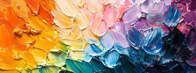 Vibrant color wheel painted with bold strokes