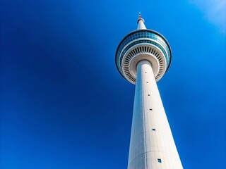 Majestic White Towers on a Clear Day: Stunning Architectural Photography