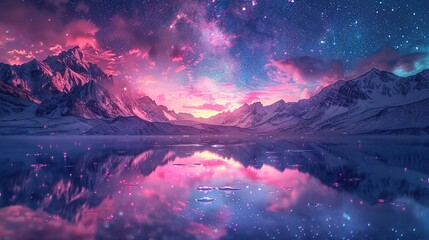 a_lake_in_the_middle_of_snow_covered_mountains