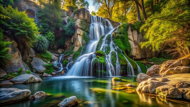 Majestic Willard Falls, Altadena California: Cascading Water & Lush Greenery