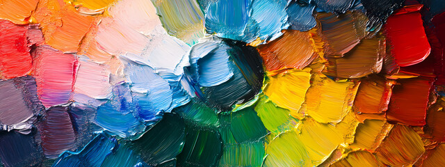 Vibrant color wheel painted with bold strokes