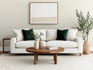 Cozy modern living room design home interior stylish lifestyle minimalist environment warm viewpoint concept