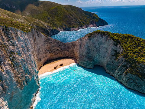 Navagio Beach in Zakynthos, Greece