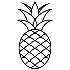 Sleek Pineapple Vector in Line Art Style