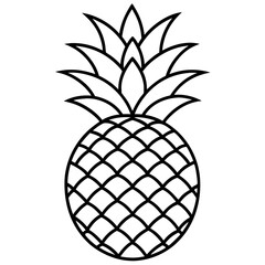 Fototapeta premium Sleek Pineapple Vector in Line Art Style