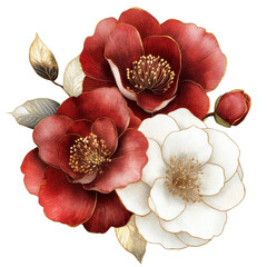 Floral arrangement botanical art home decor digital illustration close-up elegance and beauty of flowers