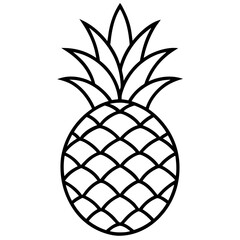 Obraz premium Sleek Pineapple Vector in Line Art Style
