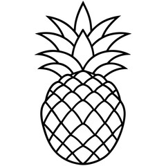 Obraz premium Sleek Pineapple Vector in Line Art Style