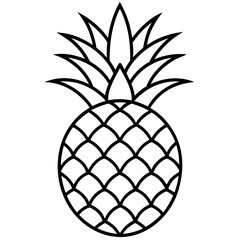 Sleek Pineapple Vector in Line Art Style