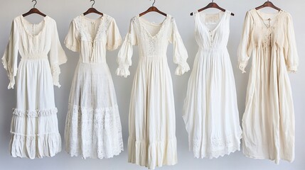 Elegant Collection of Off-White Cotton Dresses