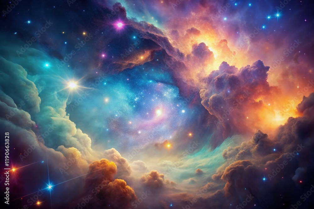 Aufkleber cosmic nebula macro background: simple neutral space for design elements