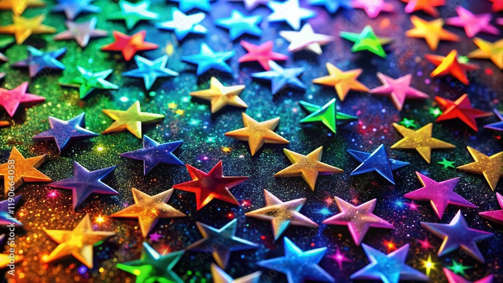 Poster cosmic spectrum: vibrant color pattern with sparkling stars - high-resolution stock photo