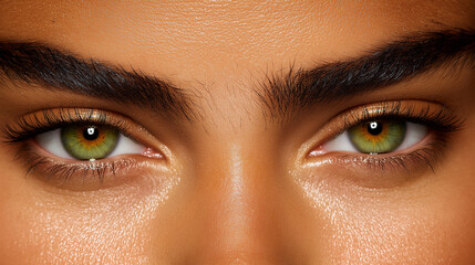Fototapeta premium Close-up of expressive green eyes looking captivating