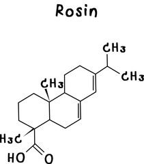Rosin,chemical structure of Rosin illustration on transparency background