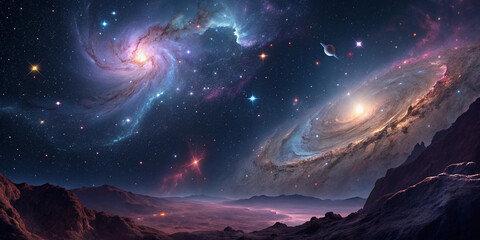 Fototapeta premium A Breathtaking 3D Rendering of a Cosmic Chasm Showcasing Captivating Visuals