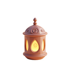 Illuminated Ramadan Lantern A Soft, 3D Rendered Design