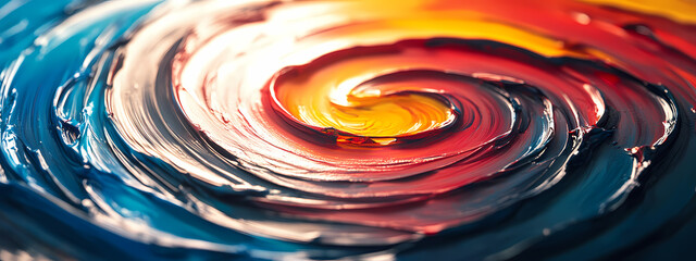 Fototapeta premium Abstract spiral of colors in oil paint