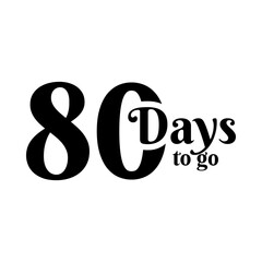 Number countdown set with 'days left' labels featuring a modern and bold design. Includes numbers 1, 7, 10, 20, 30, 40, 50, 60, 70, 80, 90, and 100 for versatile countdown needs. Ideal for project tim