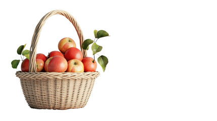 Basket with apples transparent background