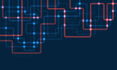 Circuit connect lines and dots. Network technology and Connection concept. Decentralized network nodes connections