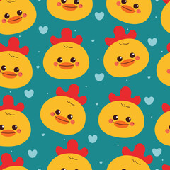 Fototapeta premium seamless pattern cartoon chicks. cute animal wallpaper for fabric print, gift wrap paper