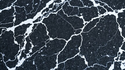 black and white veined granite marble, emphasizing natural patterns and texture. Mystic,