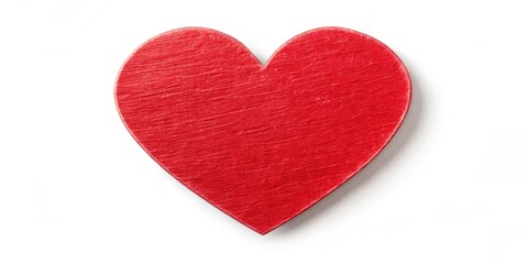 Red heart shape sticker isolated on a white background, with a subtle texture effect , Valentine's Day decoration, red symbol
