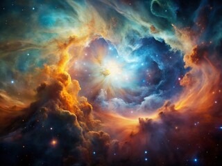 Obraz premium Minimalist Nebula: Cosmic Gas and Dust in Deep Space