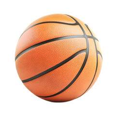 Obraz premium Vivid Orange Basketball on a Hardwood Court