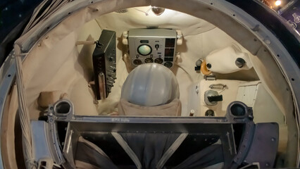 an old spacecraft capsule that has returned to earth from space
