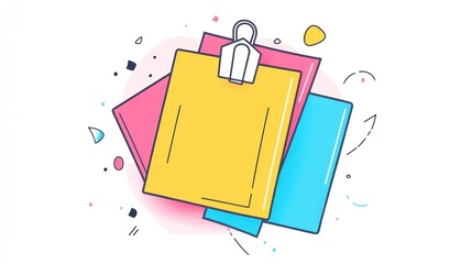 Colorful papers clipped, abstract background, memo, website