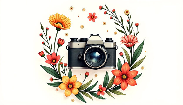 World Photography Day copy space illustration