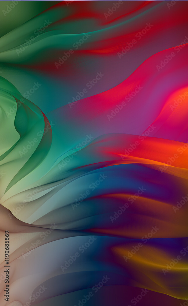 Poster colorful abstract lines of light that visualize refraction, spectrum and different wavelengths