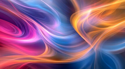 Obraz premium Abstract Swirling Vibrant Hues Flowing Design